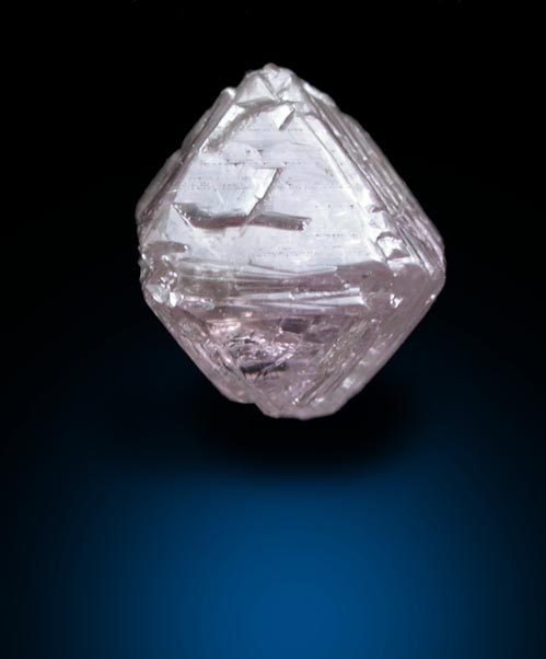 Diamond (0.66 carat pink-gray octahedral crystal) from Argyle Mine, Kimberley, Western Australia, Australia