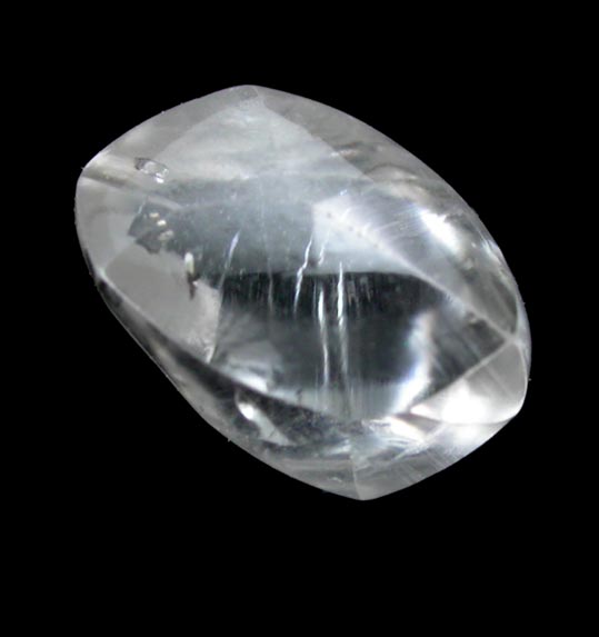 Diamond (0.88 carat pale-gray cuttable elongated crystal) from Oranjemund District, southern coastal Namib Desert, Namibia