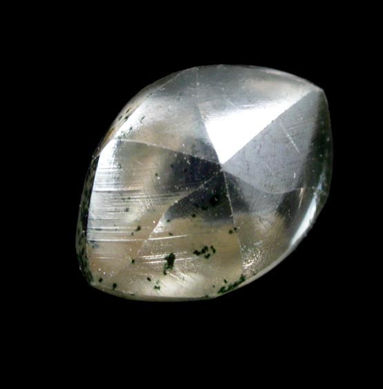 Diamond (1.23 carat cuttable greenish-gray elongated crystal) from Oranjemund District, southern coastal Namib Desert, Namibia