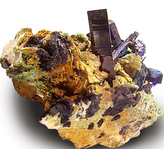 Azurite from Touissit Mine, 21 km SSE of Oujda, Jerada Province, Oriental, Morocco