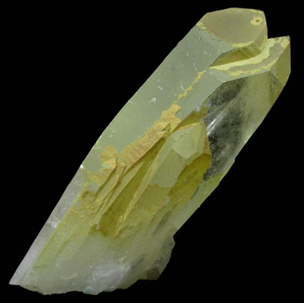 Bayldonite on Quartz from Black Pine Mine, Flint Creek Valley, Granite County, Montana