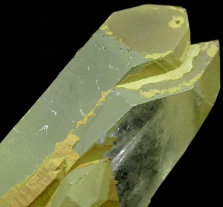 Bayldonite on Quartz from Black Pine Mine, Flint Creek Valley, Granite County, Montana