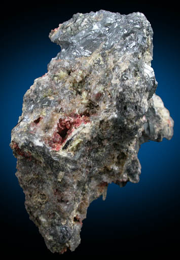 Klebelsbergite with Valentinite, Quartz on Stibnite from Pereta Mine, Grosseto, Toscana, Italy