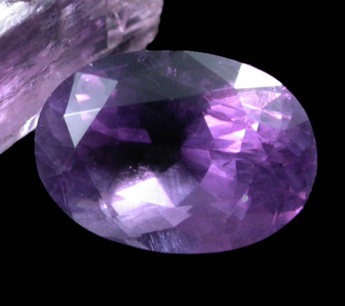 Marialite (8.42 ct. crystal with 1.13 faceted gemstone) from Mpwapwa, 130 km WNW of Morogoro, Dodoma Region, Tanzania