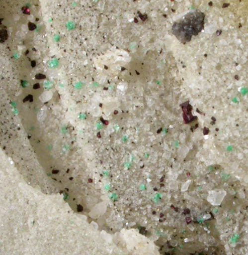 Calcite with Chalcopyrite and Malachite from Sweetwater Mine, Viburnum Trend, Reynolds County, Missouri