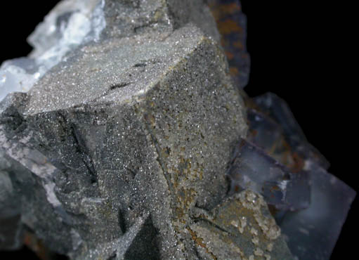 Anglesite on Galena with Fluorite from Royal Flush Mine, Hansonburg District, Socorro County, New Mexico