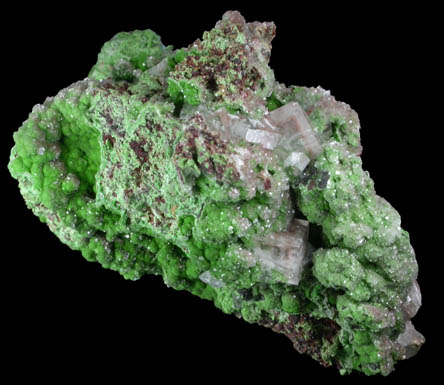 Conichalcite with Calcite from Tsumeb Mine, Otavi-Bergland District, Oshikoto, Namibia