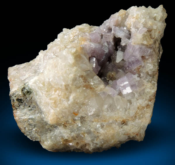 Fluorapatite on Quartz from Harvard Quarry, Noyes Mountain, Greenwood, Oxford County, Maine