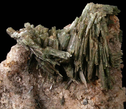 Actinolite on Quartz from Acton Silver Mining District, York County, Maine