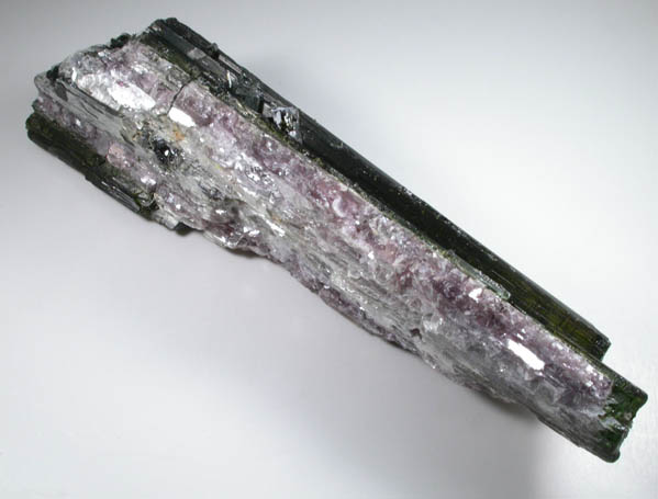 Elbaite Tourmaline partially altered to Lepidolite from Minas Gerais, Brazil