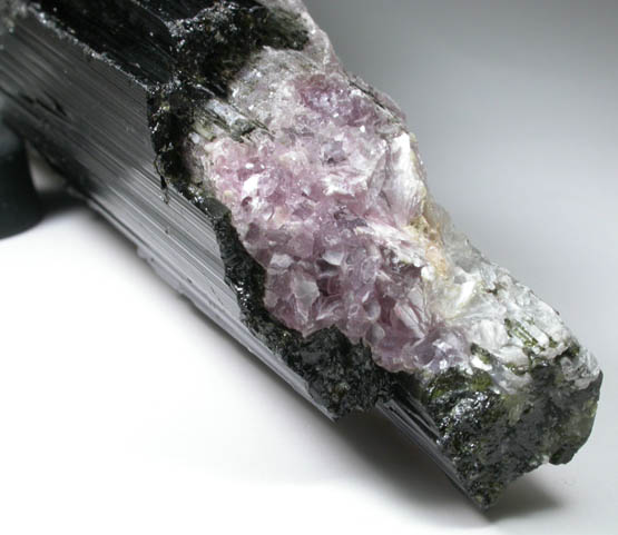 Elbaite Tourmaline partially altered to Lepidolite from Minas Gerais, Brazil