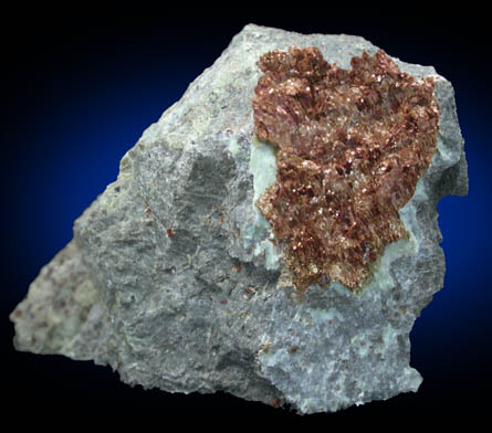 Pyroaurite on Serpentine from Setters Quarry, Shetland Islands, Scotland