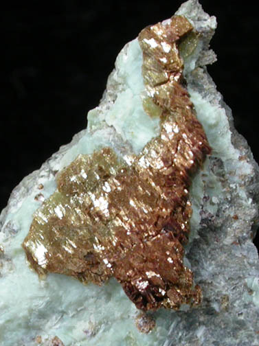 Pyroaurite on Serpentine from Setters Quarry, Shetland Islands, Scotland