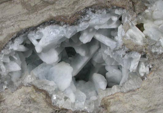 Celestine from Route 13 road cut, Chittenengo Falls, Madison County, New York