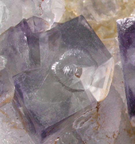 Fluorite (cubic crystals over octahedral crystals) from Dongshan Mine, Linwu, Chenzhou Prefecture, Hunan, China