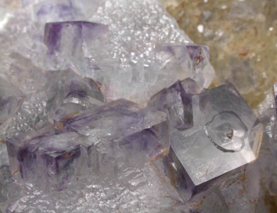 Fluorite (cubic crystals over octahedral crystals) from Dongshan Mine, Linwu, Chenzhou Prefecture, Hunan, China