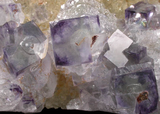 Fluorite (cubic crystals over octahedral crystals) from Dongshan Mine, Linwu, Chenzhou Prefecture, Hunan, China