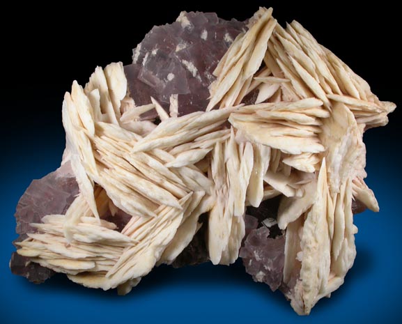 Barite on Fluorite from Caravia-Berbes District, Asturias, Spain