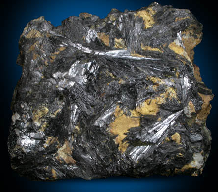 Wolframite (Ferberite-Hbnerite) with Tungstite from Llallagua, Bustillos Province, Potosi Department, Bolivia