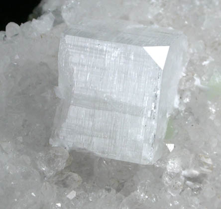 Apophyllite on Quartz with Prehnite from Prospect Park Quarry, Prospect Park, Passaic County, New Jersey