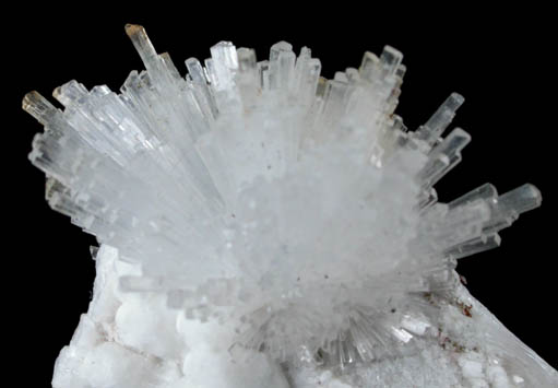 Natrolite with Apophyllite on Stilbite from Route 57 zeolite occurrence, Georgetown, Fairfield County, Connecticut