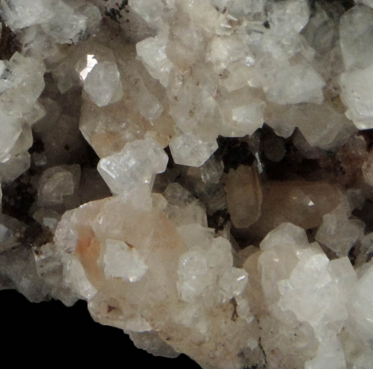 Chabazite over Stilbite with Calcite from Bay of Fundy Zeolite Deposits, Nova Scotia, Canada