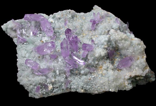 Quartz var. Amethyst on Calcite and Dolomite from Capurru Quarry, Osilo, Sassari Province, Sardinia, Italy
