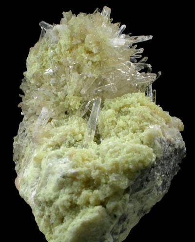 Celestine on Sulfur from Machow, Tarnobrzeg, Poland