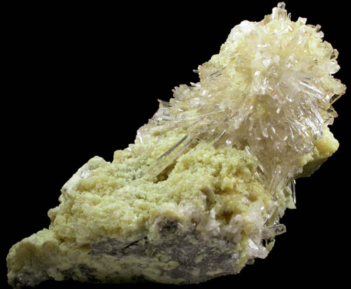 Celestine on Sulfur from Machow, Tarnobrzeg, Poland