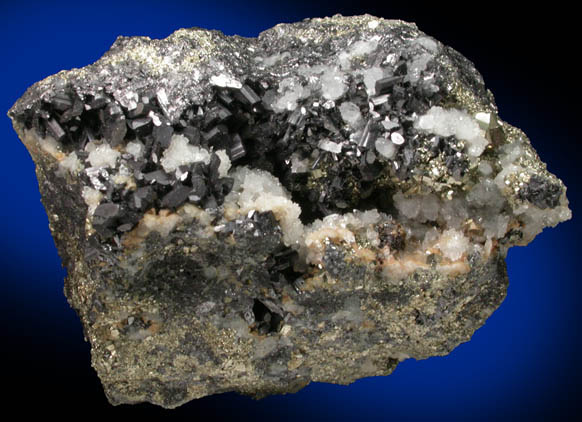 Enargite, Pyrite and Quartz from Butte Mining District, Summit Valley, Silver Bow County, Montana