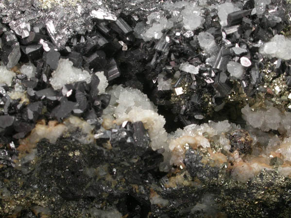 Enargite, Pyrite and Quartz from Butte Mining District, Summit Valley, Silver Bow County, Montana