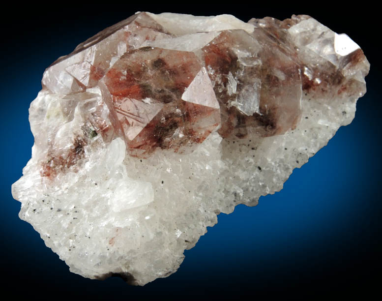 Apophyllite and Stilbite on Quartz from Nashik District, Maharashtra, India