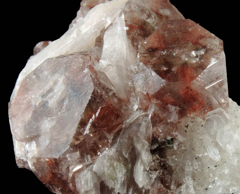 Apophyllite and Stilbite on Quartz from Nashik District, Maharashtra, India