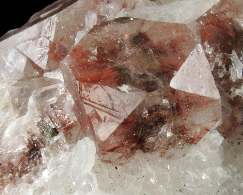 Apophyllite and Stilbite on Quartz from Nashik District, Maharashtra, India