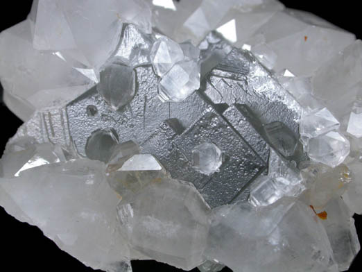 Quartz over Fluorite from Swinhopehead Mine, Side Cross Cut, Weardale, County Durham, England