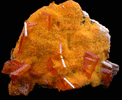 Wulfenite with Mimetite on Barite from Rowley Mine, 20 km northwest of Theba, Painted Rock Mountains, Maricopa County, Arizona