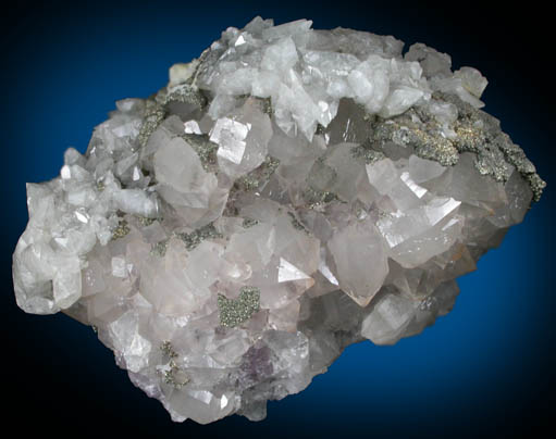 Quartz and Calcite over Fluorite with Pyrite from Solis Mine, Villabona District, Asturias, Spain