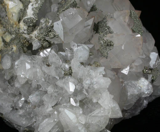 Quartz and Calcite over Fluorite with Pyrite from Solis Mine, Villabona District, Asturias, Spain