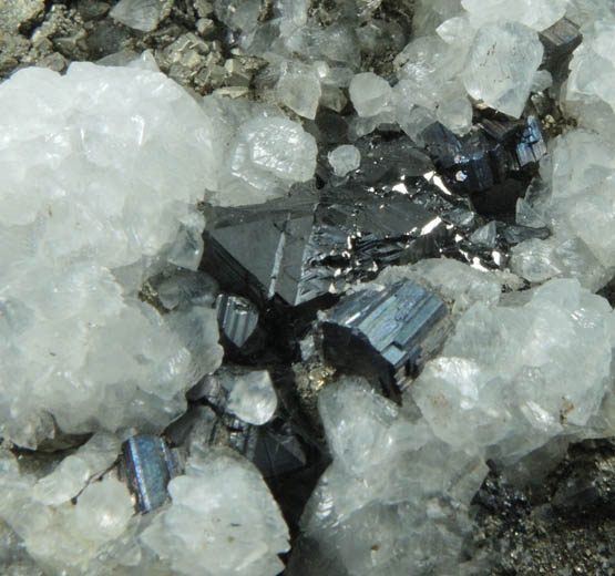 Bournonite, Calcite, Pyrite, Sphalerite from Naica District, Saucillo, Chihuahua, Mexico