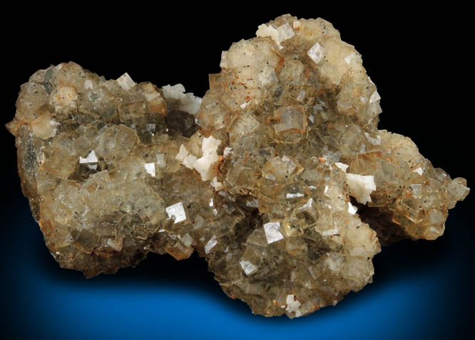 Fluorite with Dolomite and Goethite from Moscona Mine, Solis, Villabona District, Asturias, Spain