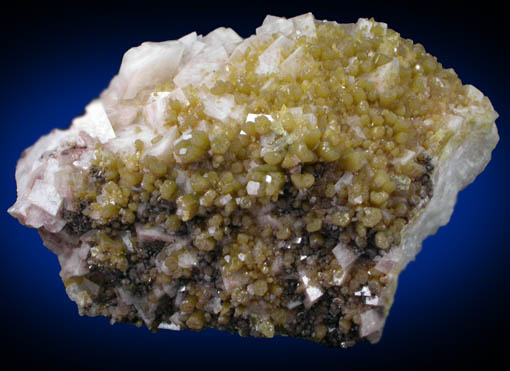 Mimetite on Dolomite-Calcite from Mapimi District, Durango, Mexico