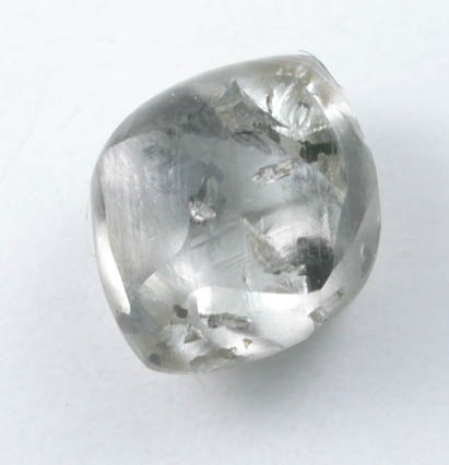 Diamond (1.07 carat gray flattened complex crystal) from Majhgawan Pipe, near Panna, Madhya Pradesh, India