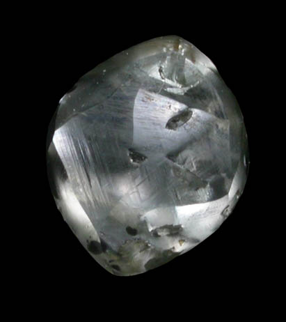 Diamond (1.07 carat gray flattened complex crystal) from Majhgawan Pipe, near Panna, Madhya Pradesh, India