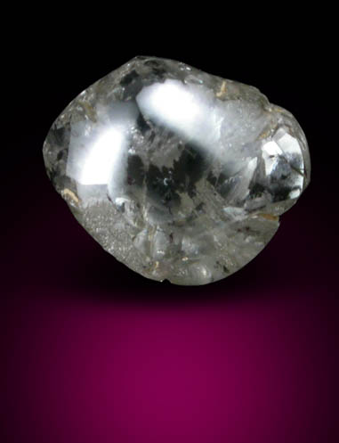 Diamond (1.06 carat gray flattened complex crystal) from Majhgawan Pipe, near Panna, Madhya Pradesh, India