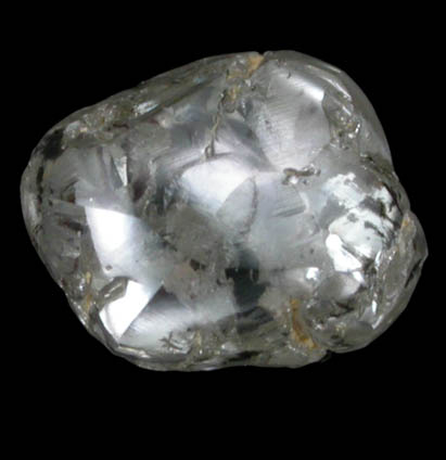 Diamond (1.06 carat gray flattened complex crystal) from Majhgawan Pipe, near Panna, Madhya Pradesh, India