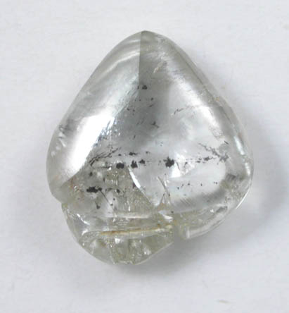 Diamond (1.03 carat gray flattened complex crystal) from Majhgawan Pipe, near Panna, Madhya Pradesh, India