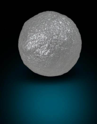 Diamond (2.18 carat gray spherical Ballas crystal) from Paraguassu River District, Bahia, Brazil