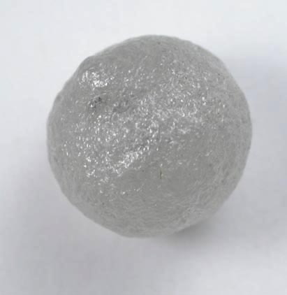 Diamond (2.18 carat gray spherical Ballas crystal) from Paraguassu River District, Bahia, Brazil