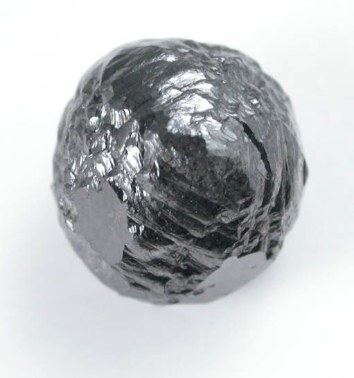 Diamond (3.88 carat dark-gray spherical Ballas crystal) from Paraguassu River District, Bahia, Brazil