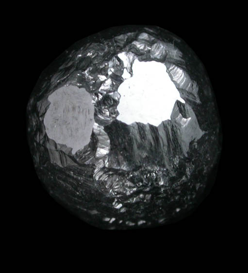 Diamond (3.88 carat dark-gray spherical Ballas crystal) from Paraguassu River District, Bahia, Brazil